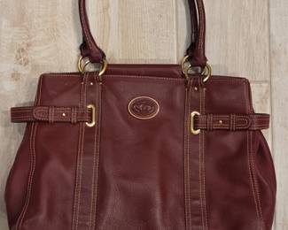 Etienne Aigner Burgundy Leather Satchel Handbag