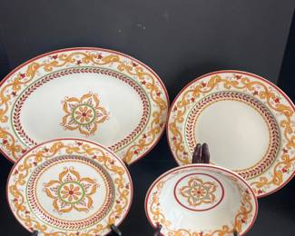 World Market Medallion Pattern Dinnerware Set B