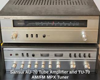 Sansui AU Tube Amplifier and TU AM or FM MPX Tuner