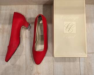 Carriage Court Red Suede Pumps with Box