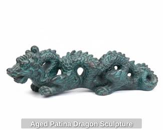 Aged Patina Dragon Sculpture