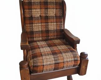 Vintage Plaid Glider Rocker Chair