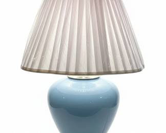 MidCentury Modern Sky Blue Ceramic Ginger Jar Table Lamp