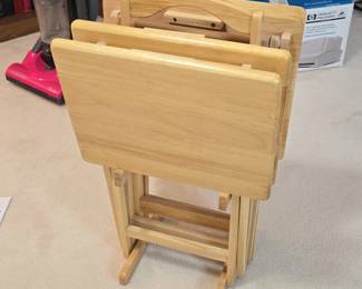 Winsome Wood Set of Folding TV Tray Tables with Stand