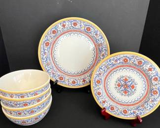 World Market Medallion Pattern Dinnerware Set