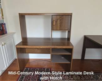 MidCentury Modern Style Laminate Desk with Hutch