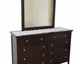 Dark Wood Dresser with Mirror
