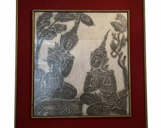 Thai Temple Rubbing Art Panel