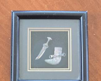 Framed Omani Khanjar Dagger Display