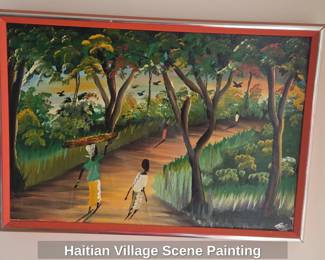 Haitian Village Scene Painting second image