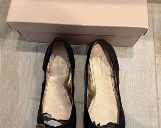 BCBG Generation Womens Black Embellished Ballet Flats