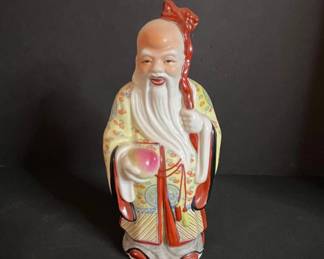 Vintage Chinese Fu Lu Shou Porcelain Figurine Set