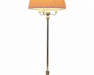Vintage Stiffel Brass Floor Lamp with Pleated Shade (Qty 2)