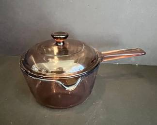 Corning Ware Visions Amber Glass Saucepan with Lid