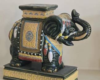MidCentury Ceramic Elephant Pedestal Stand