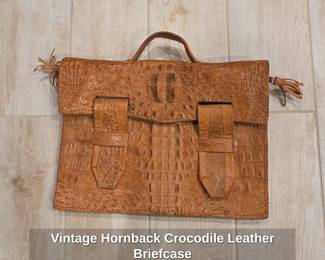 Vintage Hornback Crocodile Leather Briefcase