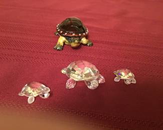 Swarovski Crystal turtles