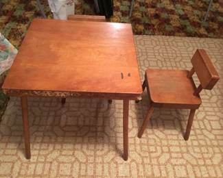 Tea party table and two chairs