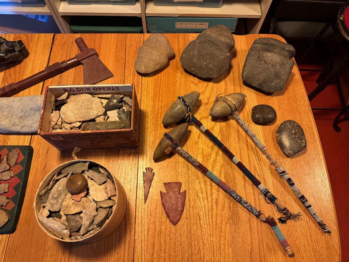 at bottom of basement stairs