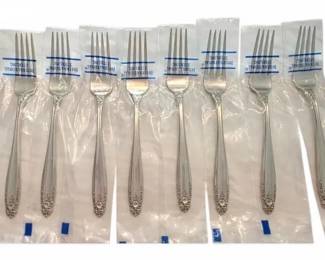 International Silver Prelude Sterling Silver 7 Dinner Forks 385g Total