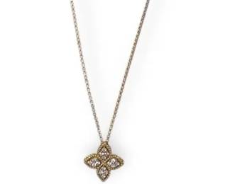 Roberto Coin 18k Gold Princess Flower Chain Necklace w Diamond Pendant