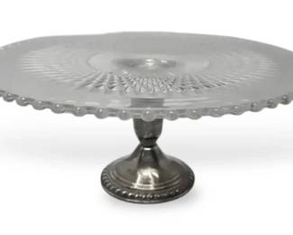 Duchin Sterling Silver Weighted Base 10.5 Glass Cakeplate
