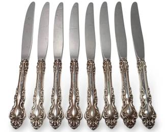 Reed Barton Sterling Handle 9 Spanish Baroque Butter Knives 569g Total