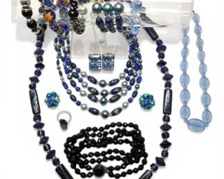 Blue Glass Beaded Necklaces More Jewelry