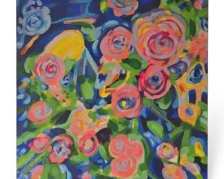 Abstract Floral Painting On Canvas