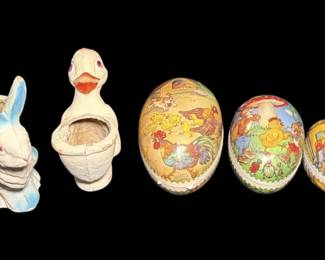 German Paper Mache Easter Egg Nesting Doll More