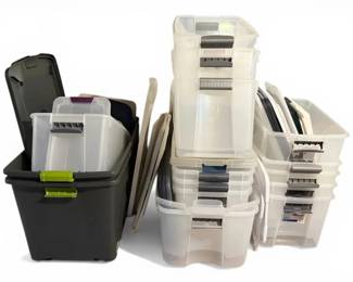 Large Group Of Plastic Storage Totes