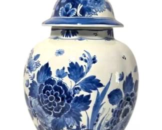 Royal Delft Blue Porcelain Lidded Ginger Jar