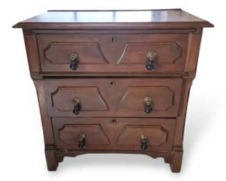 Antique 3Drawer Wooden Chest