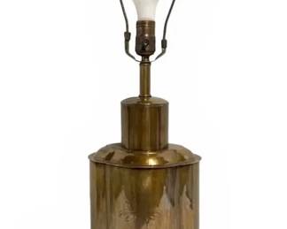 Brass Lamp With Floral Etched Designs