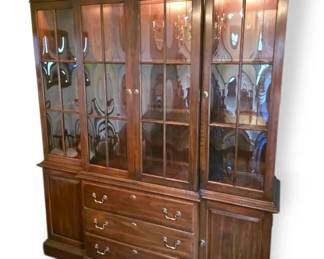 Ethan Allen Lighted China Cabinet