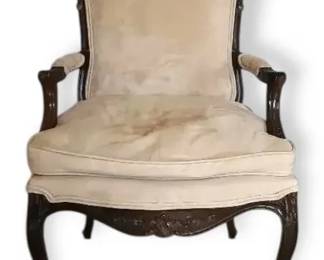 Upholstered Ornate Wooden Chair