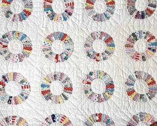 Handmade Dresden Plate Straight Edge Quilt 75 X 90