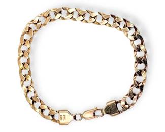 14k Gold Italian Curb Cuban Link Chain Bracelet 7.78g Total