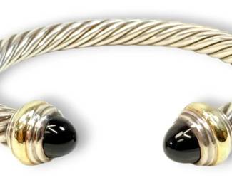 David Yurman 925 Sterling Silver 14k Gold Classic Cable Bracelet 41.89g