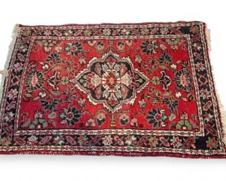 Handmade Wool Persian Sarouk Accent Rug 36 x25