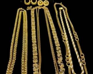 Vintage Gold Toned Monet, Trifari Napier Costume Jewelry