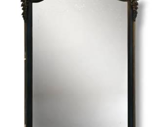Antique Wood Framed Etched Mirror 35 X 20
