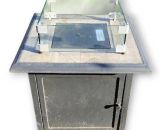 Outdoor Gas Firepit w Blue Glass Cover