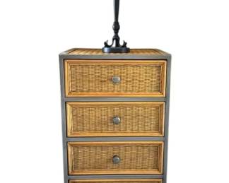 Pier 1 Queen Miranda Wicker Iron Lingerie Chest w Lamp