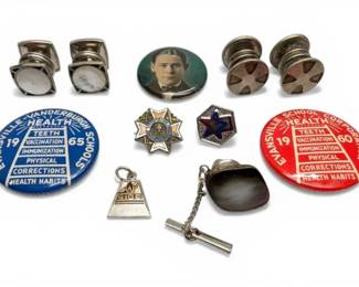 10K Gold Pendant Cufflinks, Pins More Mens Jewelry