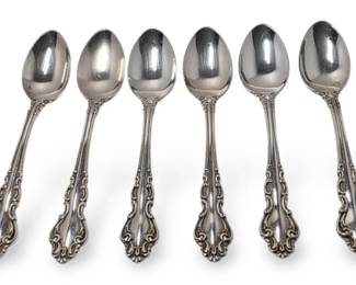 Reed Barton Sterling Silver 6 Spanish Baroque Teaspoons 2 232g Total