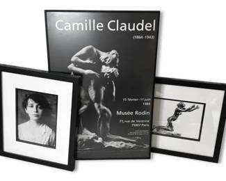 Camille Claudel Framed Black White Sculptures and Portrait