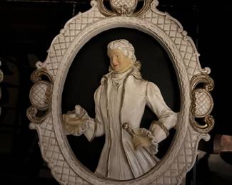 Vintage Victorian Man Chalkware Wall Plaque