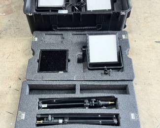 Rosco LitePad LED 3-Light Kit AC/DC Power w/Dimmers, Color Temp Change Includes Hard Case, 3 Stands, 2 Power Supplies, 3 Honeycomb, Filters