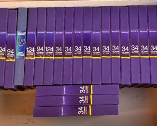 Lot of 25 Sony / Fuji Digital Betacam (DigiBeta) Tapes Including BCT-D124L, D321 Betacam, BCT- D94L - New Old Stock
